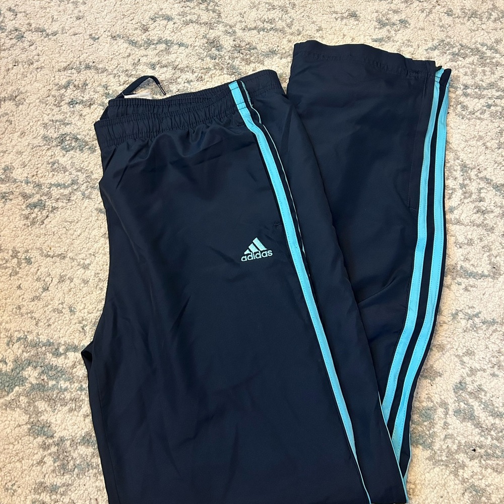 Adidas Joggers with Aqua Stripes